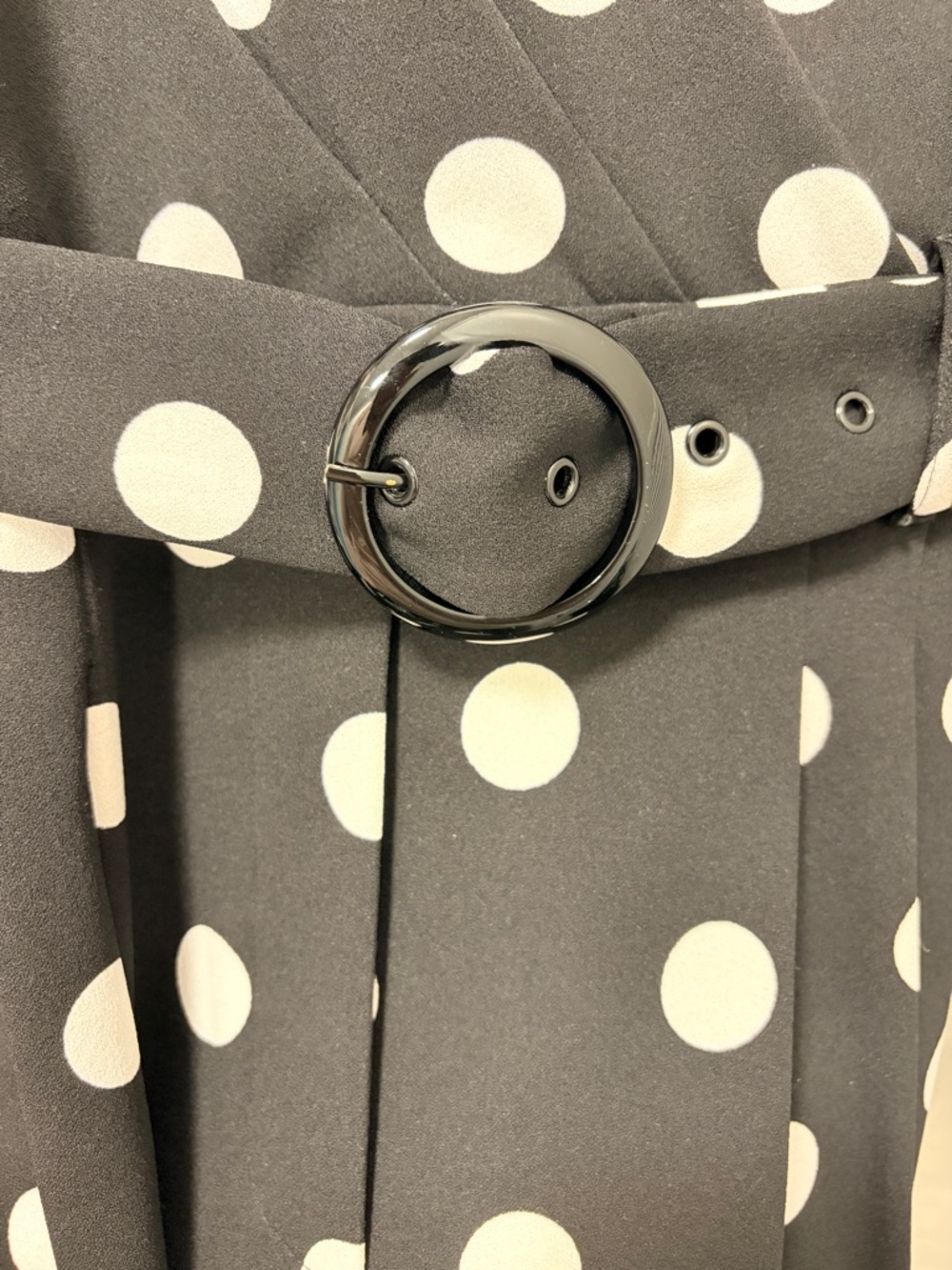 Karl Lagerfeld Jumpsuit: Black  with White Polka Dots. - Picture 4 of 10